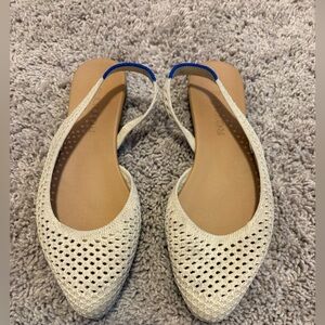 Rothy's “The Almond Slingback” in off white mesh